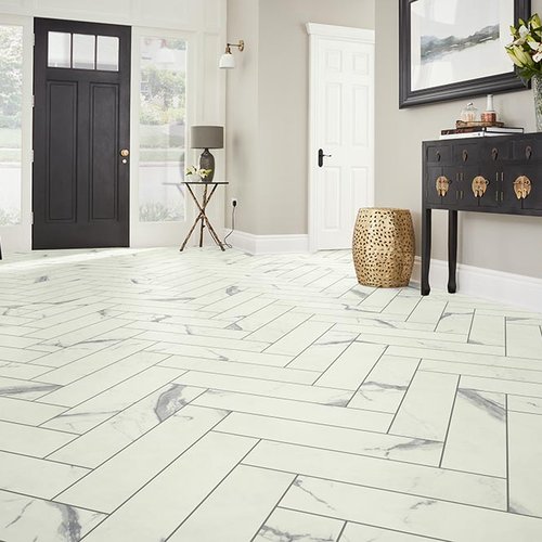 Entry Foyer Luxury Vinyl Tile Herringbone LVT -  3 Kings Flooring in Ft. Wayne, IN